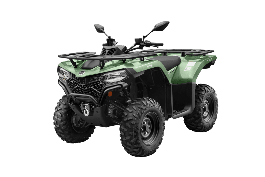 A green CFMOTO ATV QUAD BIKE.