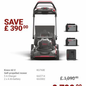 KRESS 60V 51CM Brushless Self-Propelled Mower KG760E BUNDLE DEAL