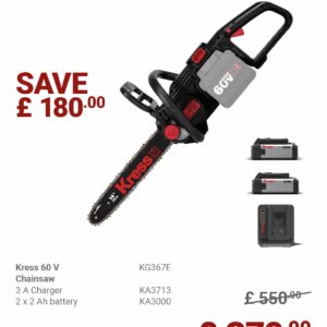 KRESS 60V 35CM Brushless Chainsaw KG367E BUNDLE DEAL