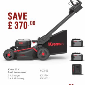 KRESS 60V 46CM Brushless Push lawn mower KG756E BUNDLE DEAL