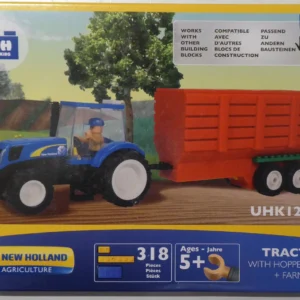 NEW HOLLAND Tractor With Hopper Trailer And Farmer Toy