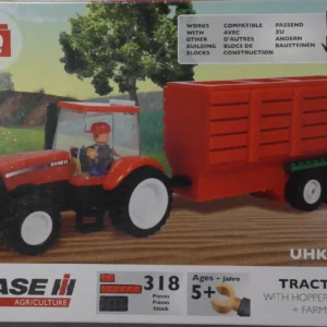 CASE IH Tractor With Hopper Trailer And Farmer Toy